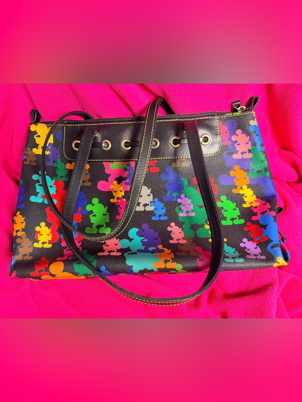Dooney & Bourke Multicolor Mickey Silhouette Tote Bag - Picture 4 of 11